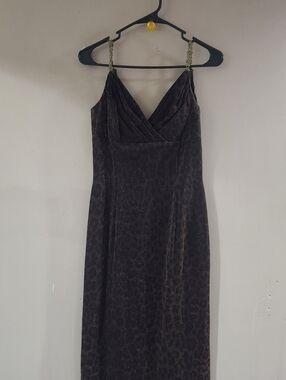 Scott Mcclintock Vintage 90's Leapord Print Maxi Dress Sz 8